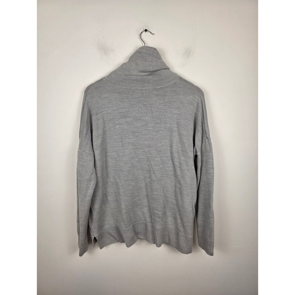 Icebreaker Cool-Lite Merino Wool Blend Funnel Neck Sweater Grey Womens Large - Picture 2 of 7